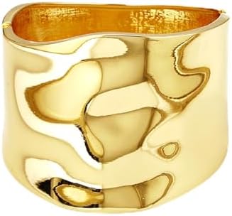 AYWFCBF 14K Gold Plated Wide Bangle Bracelet
