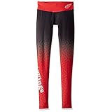 NHL Detroit Red Wingsレディースグラデーションプリントレギンス、赤、XS