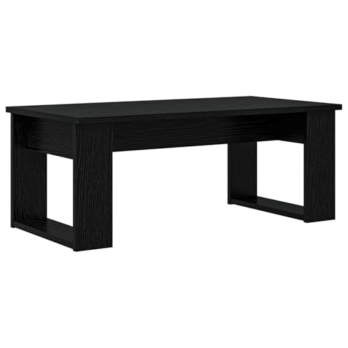 Table basse rectangulaire noire effet chêne au design contemporain épuré - 8