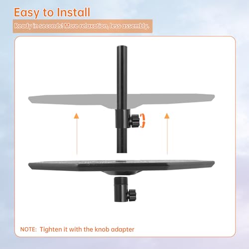 UFavo Home Patio Umbrella Table Tray with LED Light, 23” Outdoor Adjustable Portable Umbrella Table with Hole, All Weather PE Umbrella Tray for Beach, Poolside, Backyard, Garden, Classic Black by UFavo Home - Used condition - Image 6