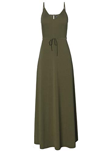 Image of HUSKARY Womens Summer Sleeveless V Neck Spaghetti Strap Pockets Beach Boho Vacation Casual Spring Maxi Dress