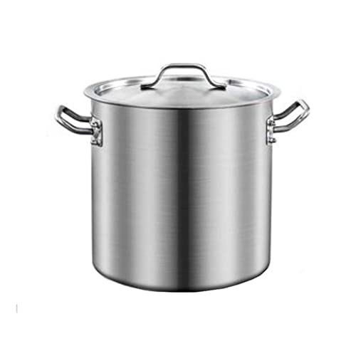 Olla de acero inoxidable de 25L para cocina de inducción y sopa en acabado pulido 32x32cm