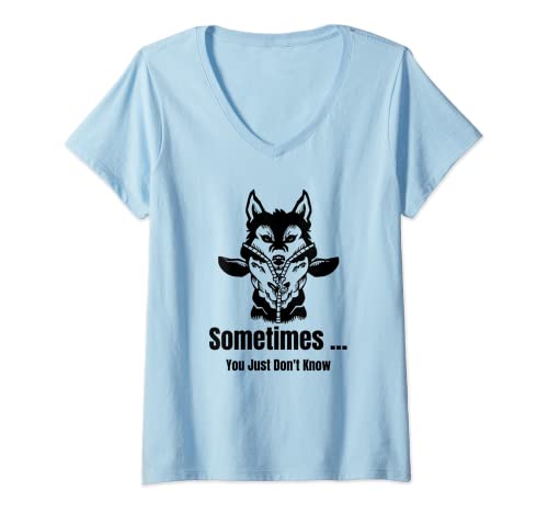 Mujer A veces Sheep Are Wolves Graphic Novelty Tees Camiseta Cuello V