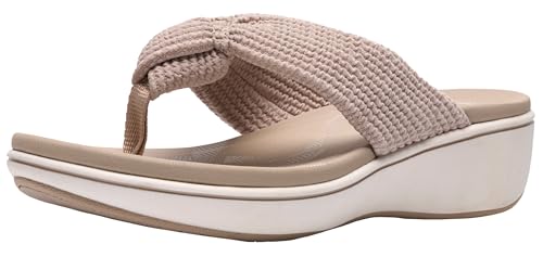 Clarks Clarks Women's BreezeRae Erin CloudSteppers Flat Sandal, Sand Textile, 7