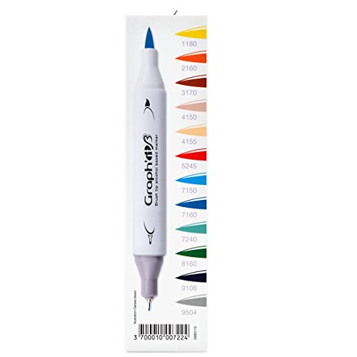Marqueurs à Alcool à Double Pointe Pinceau et Extra-fine Graph'it pour Illustration