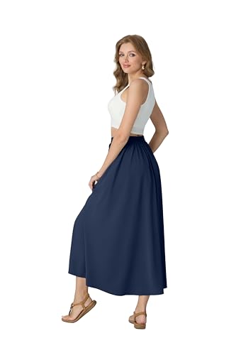 50% Off HiMONE Women's High Waisted Satin Maxi Skirt