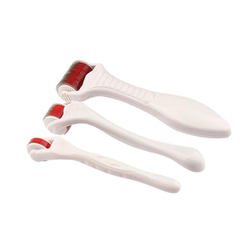 minkissy Set De Derma Roller 5mm/1mm/0.5mm Mango Rueda Rosa Kit De Cuidado De La Piel Facial y Corporal Reduce Flacidez Cicatrices y