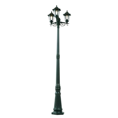 Farol clásico de exterior verde oscuro New Haven de plástico y vidrio