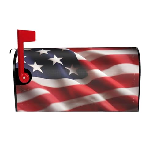 KAABNNT American Flag Print Decorative Magnetic Mailbox Cover - Easy Install Mailbox Protective Shield