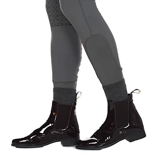 Ovation Women's Equestrian Leather Classic Style Ankle Low Heel Slip On Finalist Elastic Side Patent Jod Boots, Black, 7 #TOP4