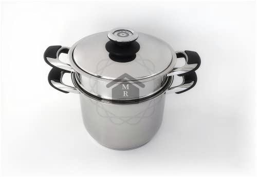 LINEA PREZIOSA M.S.B. PENTOLA CUOCI Pasta PASTAIOLA con CESTELLO Acciaio Inox 3 Pezzi
