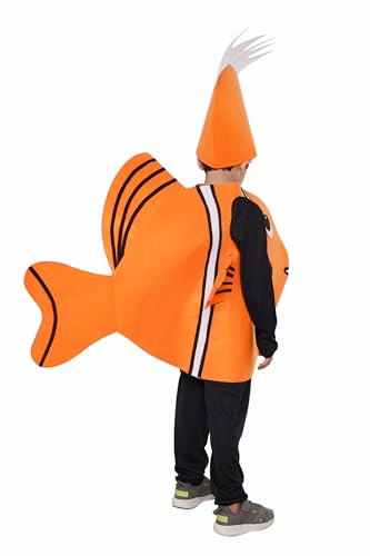 Image of Kaku Fancy Dresses Nemo Fish Cutout for Kids, Clown Fish Costume for Boys & Girls (Freesize /Only Cutout with Cap)