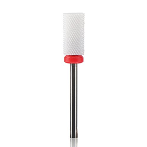 Segbeauty Micro 3/32" Fine Size Ceramic Nail Drill Bit for Nail Buffing, Professional Nail Art Drill Bits with Barrel Round Top & Stainless Steel Shank for Nail Care Nail Salon