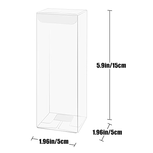 Billioteam 36 Pcs Clear Gift Favor Boxes Candy Gift Box Clear Rectangle Box Plastic Box Transparent Candy Box Chocolate Cookies Treat Boxes For Christmas,Wedding,Party,Gift Wrapping(2" X 2" X 6") #TOP1