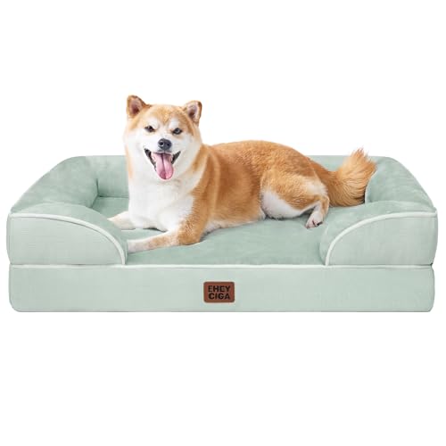 Image of EHEYCIGA Orthopedic Large Dog Bed, Waterproof Memory Foam, Non-Slip Bottom, Sage Green, 35 inchL x 22 inchW x 6.5 inchTh