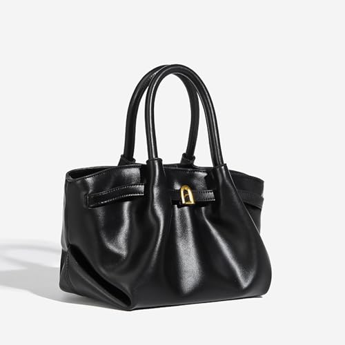 Bolso bandolera para mujer, bolso tote de cuero vintage, bolso de mano grande para ocasiones importantes, trabajo y viajes (negro) miniatura 6