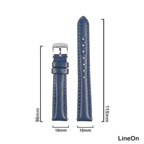 Image of Lineon Colourful 18mm Full Padded Univarsal Vegan Leather Watch Strap For Branded Watches Compitable with (Titan, Timex, Casio, Sonata etc) Tool and Pins Include