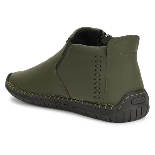 Image of Kraasa Men's Stylish Trendy Sneakers | High Tops Synthetic Side Zipper Casual Shoes | Ultra Soft Cushioned Insole | Airmix Sole Footwear