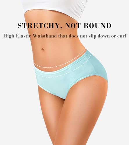 OLIKEME Womens Underwear Cotton Hipster Panties Low Rise No Show Briefs Soft Stretch Breathable Ladies Panties 6 Pack3