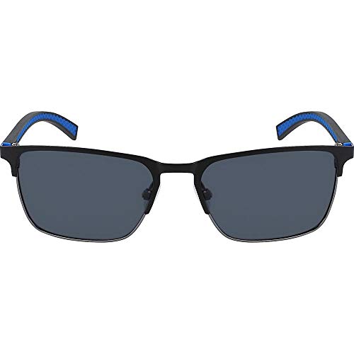 Nautica Men's N5137S Rectangular Sunglasses, Matte Black/Solid Smoke Polarized, 57 Mm #TOP1