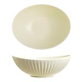 CompadreBol Ensaladera de cerámica, Bol para mezclar de 26 cm, Cuenco para sopa de 1,5 l, Apto para diversas frutas, verduras, pasta, cereales, harina y pan, postres (beige)