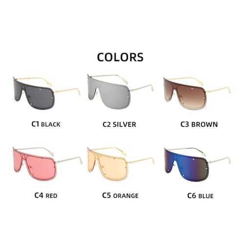 willochra Square Rimless Oversized Sunglasses for Women Men Big Flat Top Retro Shades Trendy Shield Large sunglasses F273