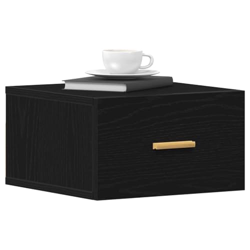 Table d'appoint avec espace de rangement suspendu chêne noir - 4