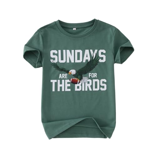 Football Shirt for Boys Girls Sundays for The Birds Football Games T-Shirt Kids Sports Fans Short Sleeve Tee Tops