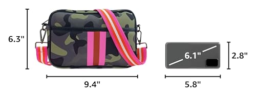 Bolso cruzado de nylon con diseño cuadriculado para mujer miniatura 3