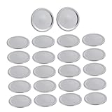 BESTYASH 24Stücke Weißblechdeckel für Einmachgläser Robuste Versiegelungskappen aus Metall Wiederverwendbar und Spülmaschinenfest für Öffnungen