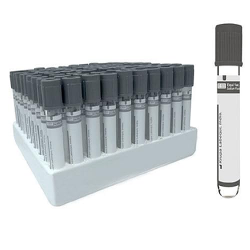 Laboratory Test Sodium Fluoride Tubes, 12x75 mm, PP Material, Grey Cap, Fluride Round Bottom, Non-Vacuum, Pack of 100-image-22