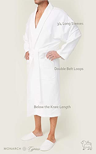 Monarch Chamois Microfiber Kimono Hotel Robe - Lightweight Absorbent Soft Spa Bathrobe In White/4X Cypress #TOP2