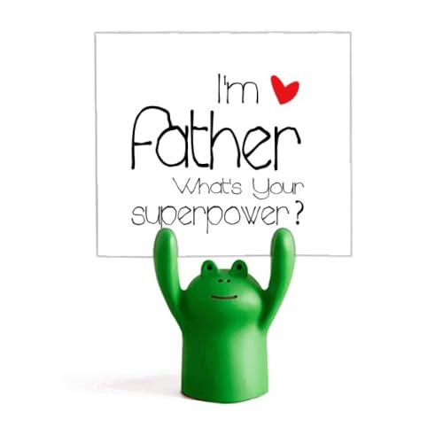 Porte-mémo grenouille I'm a Father What's Your Superpower en résine pour bureau