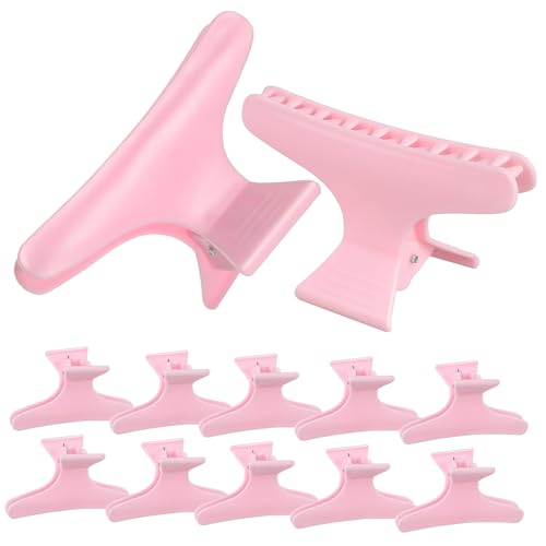 MERRYHAPY 12pcs Butterfly Hair Clips for Styling Salon Hair Cutting Clips for Women Fashionable Pink Hairpin Essential for