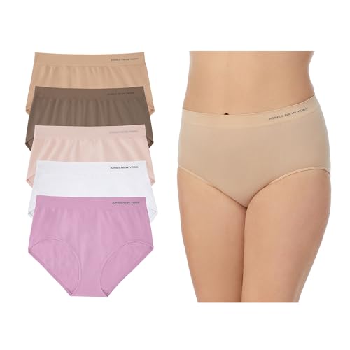Image of Jones New York Underwear for Women Modern Brief Full Coverage Seamless Stretch Comfort Panties - 5 Pack Multipack