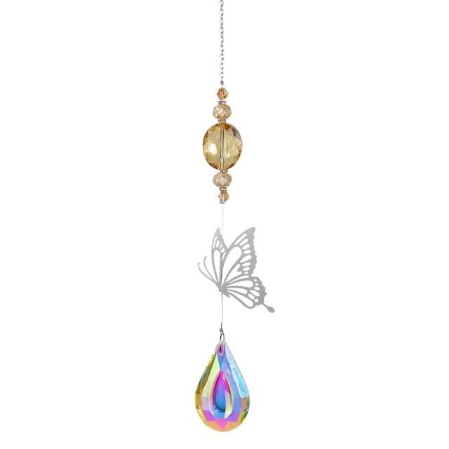 Attrape- En Cristal Libellule À Suspendre Pour Jardin, Mariage, Voiture, Salle De Mariage, Décoration En Forme De Libellule Arc-en-Ciel (Blanc