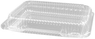 Detroit Forming LBH-661 Clear OPS Plastic Square Hinged Locking Lid Food Container 9 x 7 x 2 Inches | 350/Case