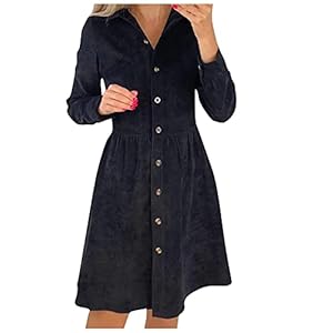Women'S Wedding Guest Dresses Long-Sleeved Button Down Single Breasted Shirt Corduroy Dress, S-2Xl 7 31dkbdfcpkl. sl500 . ss300