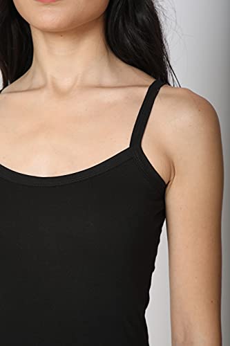 Image of Good Connection Women's Spaghetti Straps Plain Cotton Camisole Slip Seamless Tank Top