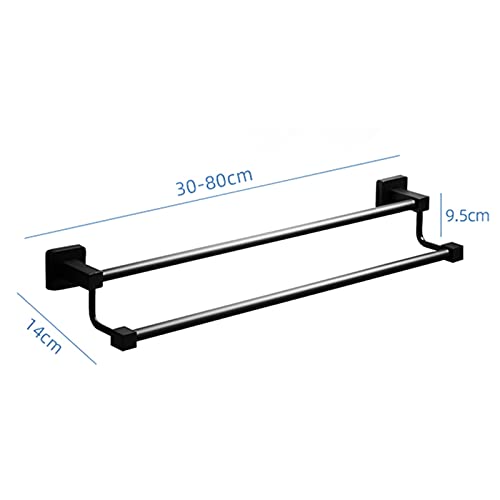 Toallero de pared doble en acero inoxidable SUS 304 con acabado negro mate 5