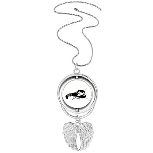 Collier ailes d'ange motif crevettes noir, le cadeau idéal et symbolique