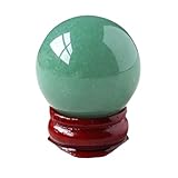 Generisch Kristallkugel mit Ständer, zarte Heimdekoration für Wohnzimmer, Schlafzimmer, Arbeitszimmer, Büro, natürliche Dongling-Jade-Foto-Requisite,1.18in