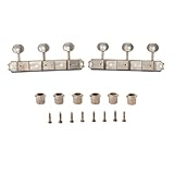 Accordeurs de guitare vintage de qualité supérieure 3 par côté 3 x 3 pour Gibson/Epi LP JR Bouton ovale en métal Relic Nickel vieilli