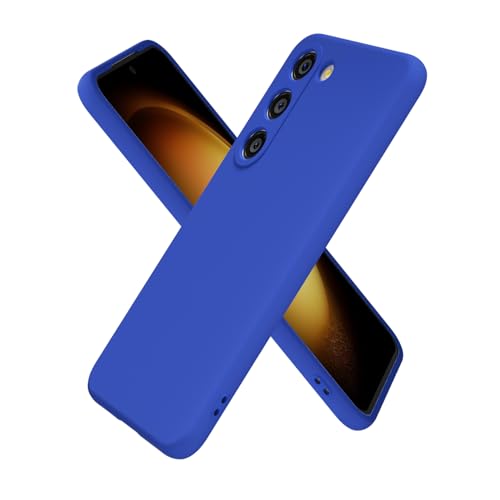 oakxco for Samsung Galaxy S23 Plus Case Silicone, Ultra Slim Thin Phone Case for Women Girls, Plain Solid Color Minimalist Aesthetic Cute Girly Design, Soft Rubber Gel with Camera Cover, Royal Blue