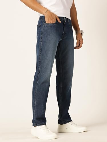 Image of Thomas Scott Men Mid Rise Clean Look Relaxed Fit Jeans