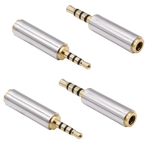 Adaptateur audio TRRS 2.5mm vers 3.5mm lot de 4 pour micro et casque
