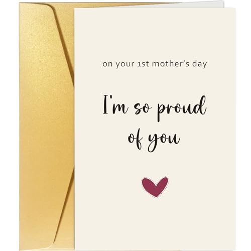 First Mother's Day Card, Mothers Day Card for New Mom, 1st Mother's Day Card, On your 1st Mother’s Day, I’m So Proud of You