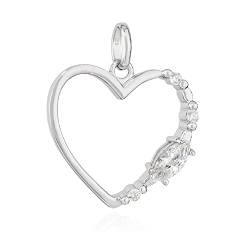 Pendentif Cœur argent 925 anti ternissement avec zircon éclatant
