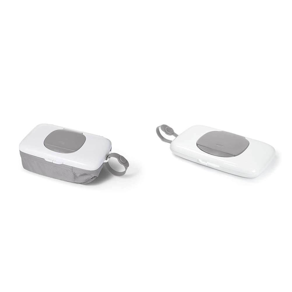 OXO Tot On-The-Go Wipes Dispenser with Diaper Pouch, Gray & Tot On-The-Go Wipes Dispenser- Gray, 1 Count (Pack of 1)