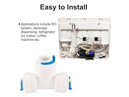Image of 1 /4 inch Tee 3 Way Tube Quick Connect Push Fit Connector T-Shape 6 mm For RO Water Reverse Osmosis System (Pack of 10)